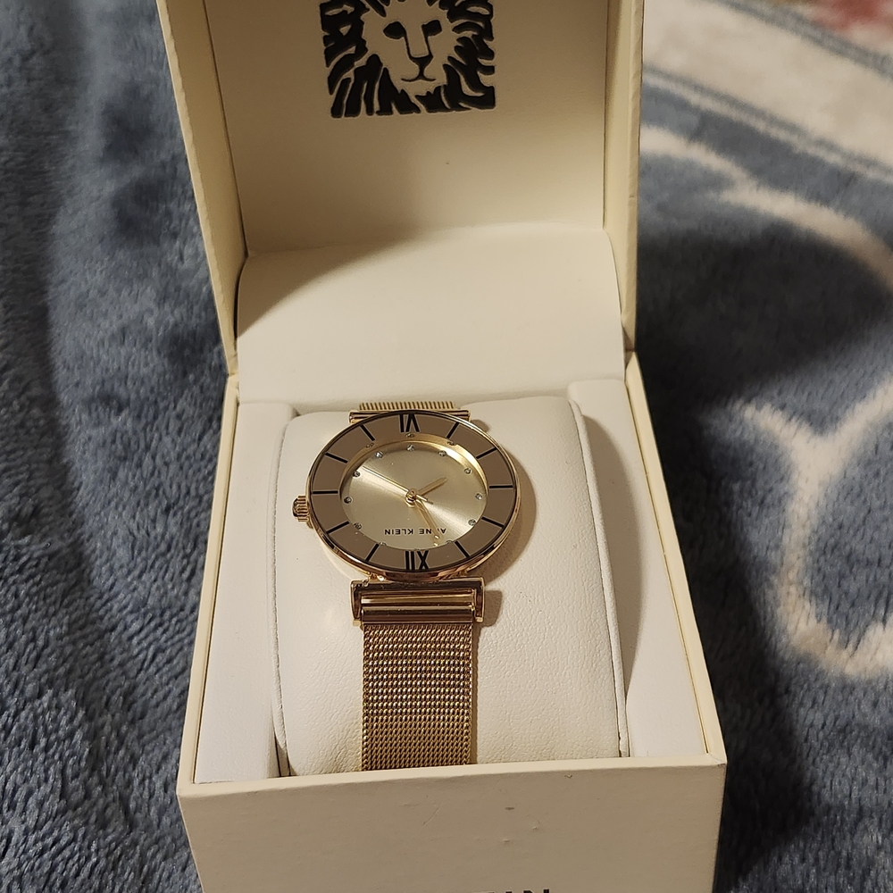 Anne Klein Gold Mesh Women's Watch